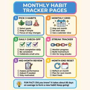 Monthly Habit Tracker Pages
