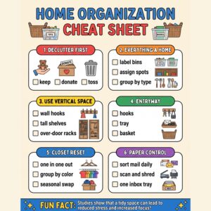 Home Organization Cheat Sheet
