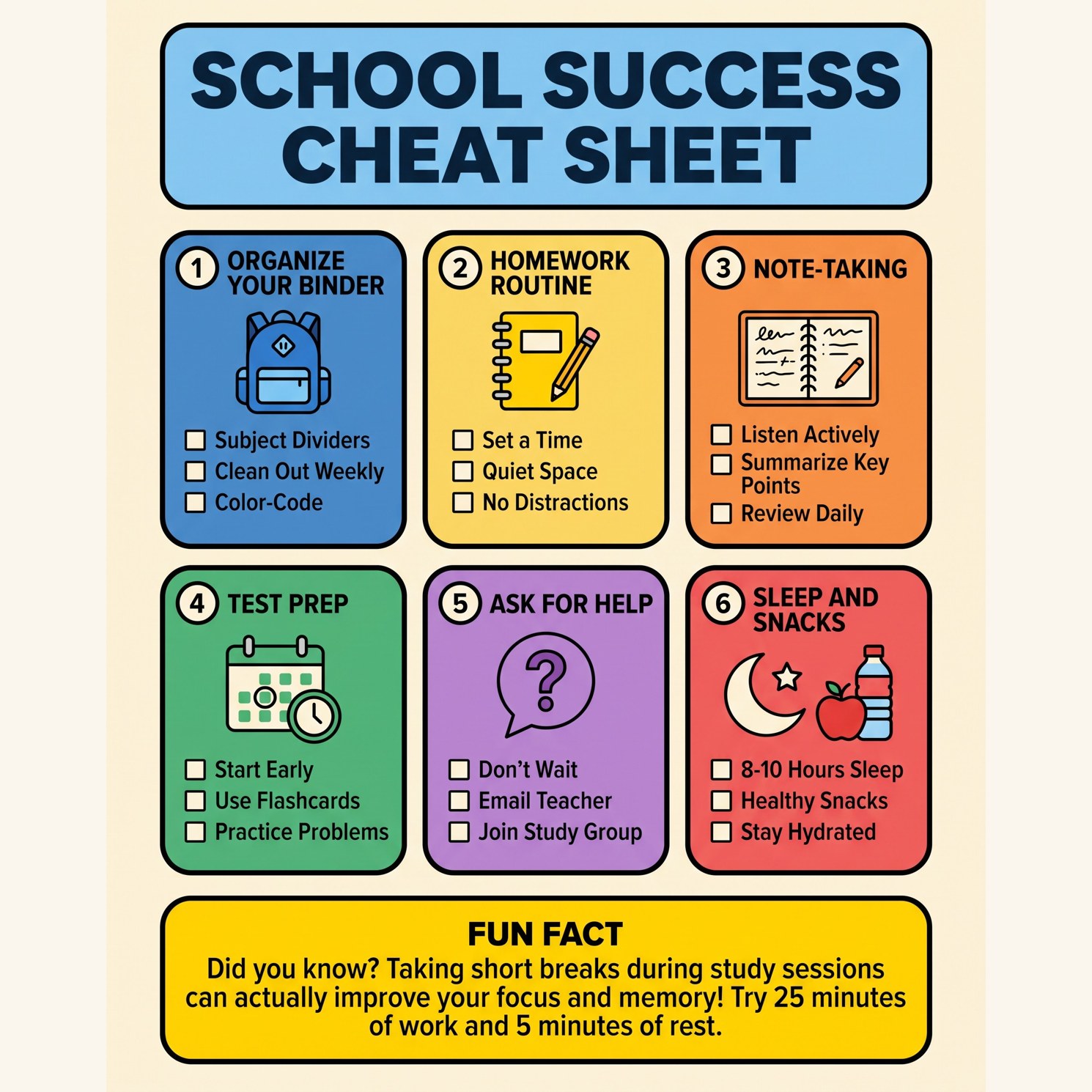 School Success Cheat Sheet