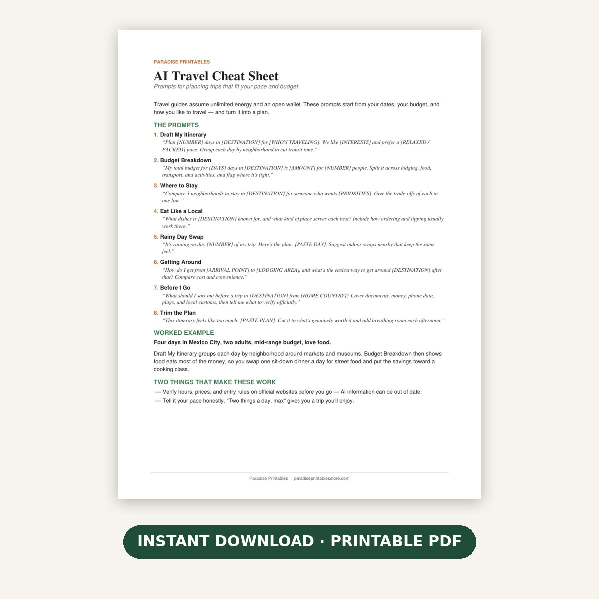 Travel Cheat Sheet - Image 2