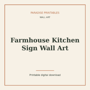 Farmhouse Kitchen Sign Wall Art