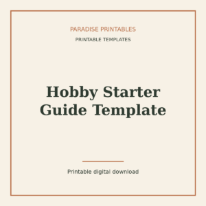 Hobby Starter Guide Template