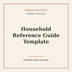 Household Reference Guide Template