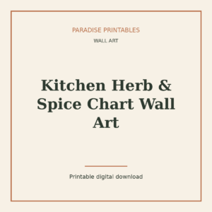 Kitchen Herb & Spice Chart Wall Art