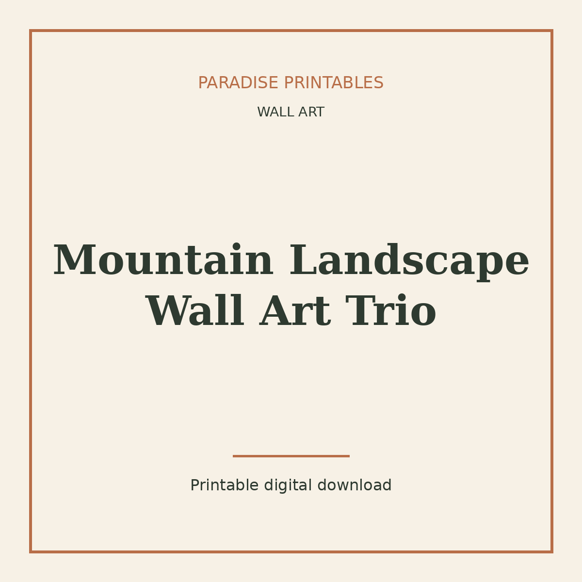 Mountain Landscape Wall Art Trio