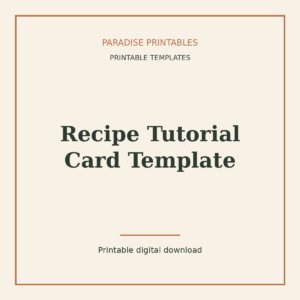 Recipe Tutorial Card Template