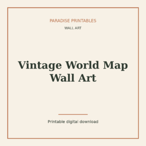 Vintage World Map Wall Art