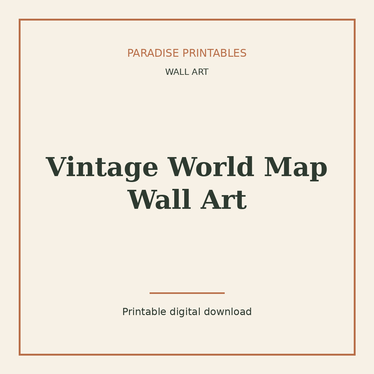 Vintage World Map Wall Art