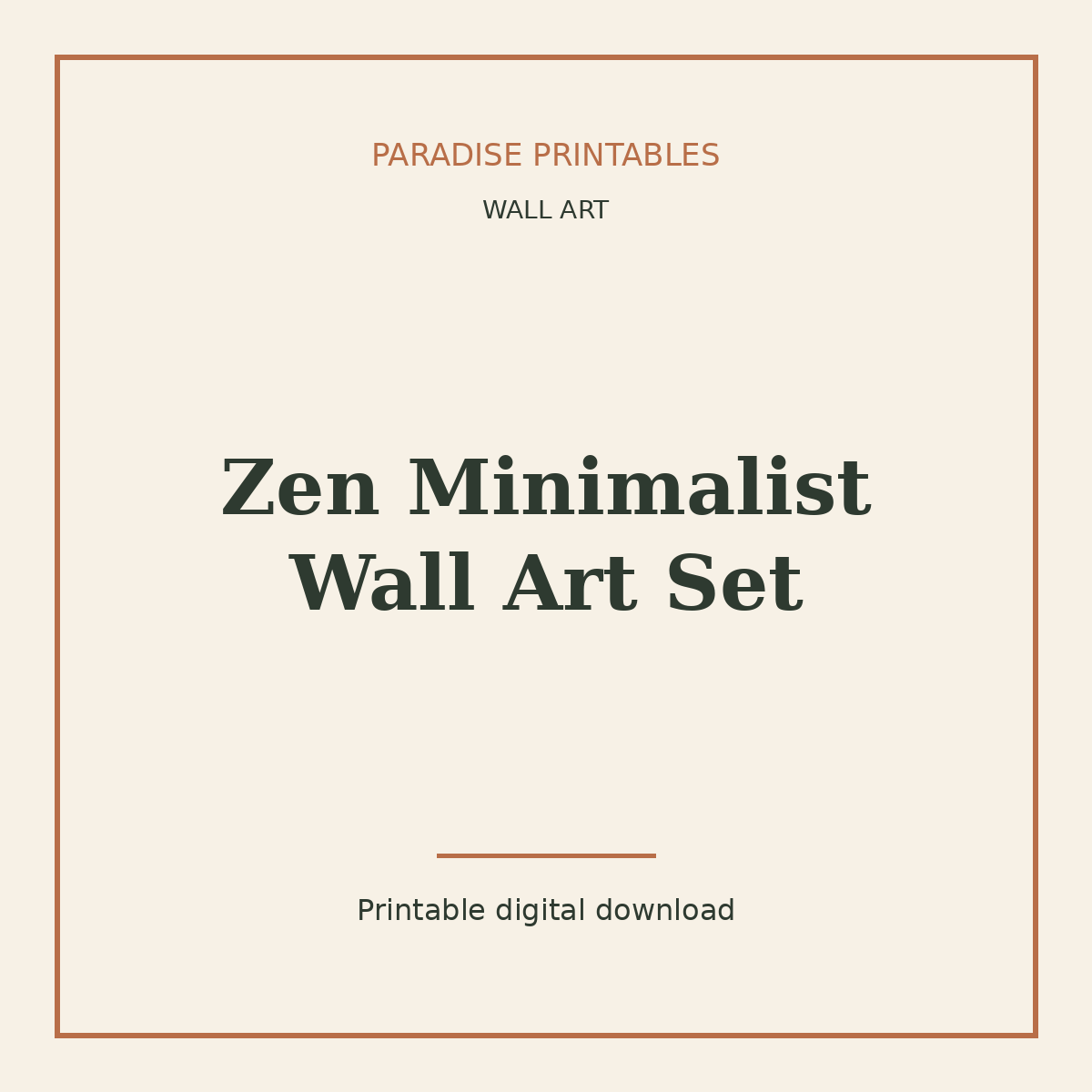 Zen Minimalist Wall Art Set