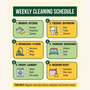 Weekly Cleaning Schedule Poster