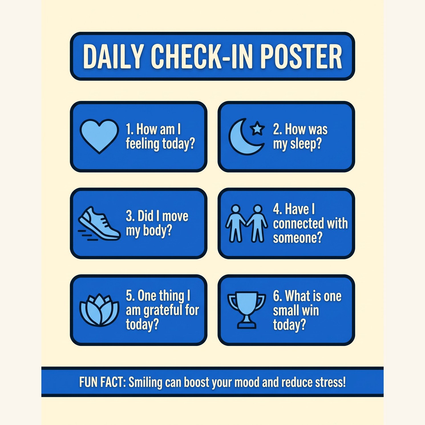 Daily Mental Health Check-In Poster