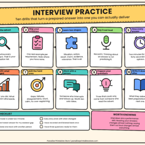 Interview Practice Printable Pack
